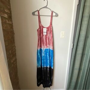 NWT Zara Pink Tie-Dye Maxi Dress size L